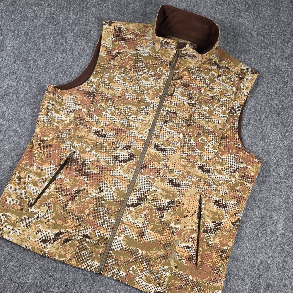 Duck Camp Contact Softshell Vest Mens XL Midland Camo Fleece Lined Hunting